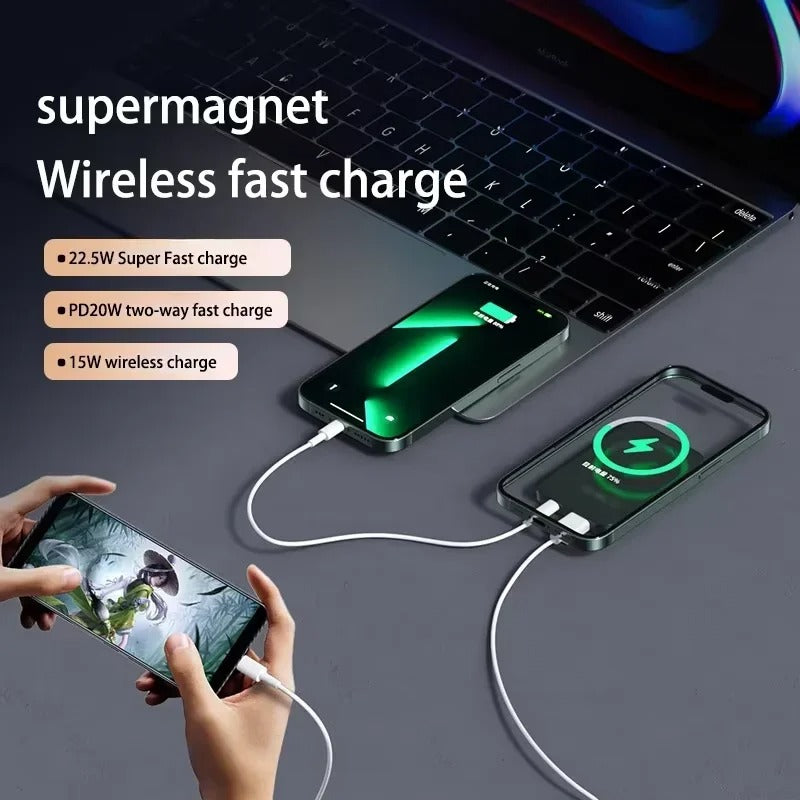 10thousand MAh Magnetische Kabellose Powerbank, Superschnelles Aufladen, Tragbare Externe Akku-Powerbank Fr